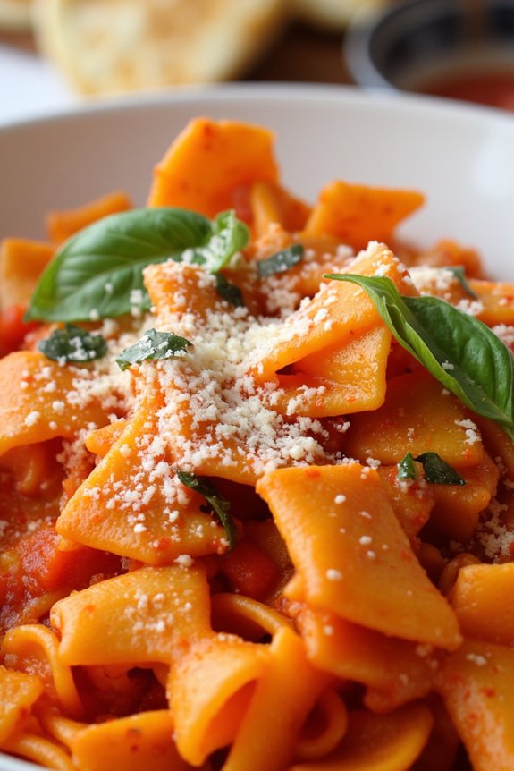 spicy tomato bow tie pasta