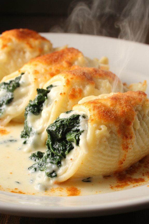 spinach and ricotta shells