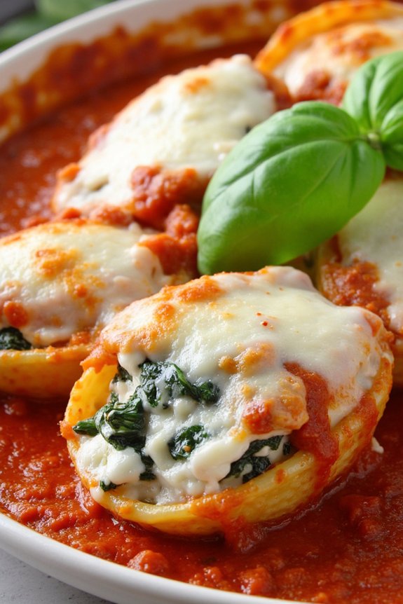 spinach and ricotta shells