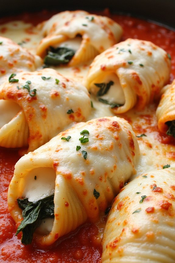 spinach and ricotta stuffed shells