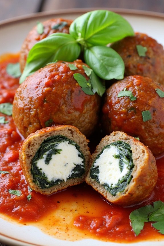 spinach ricotta meatball delight