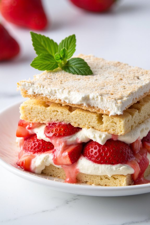 strawberry infused creamy dessert