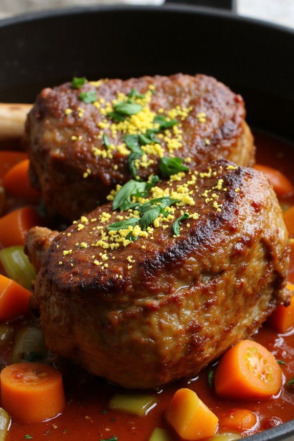 tender lamb in rich sauce
