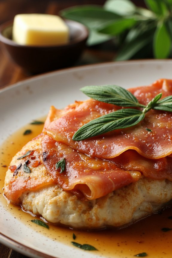 tender veal with prosciutto