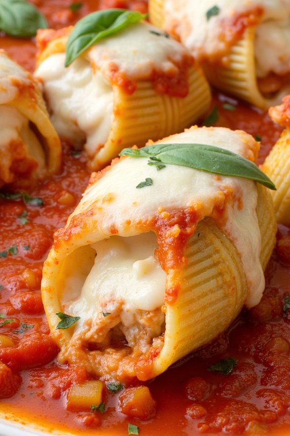 tomato mozzarella stuffed shells