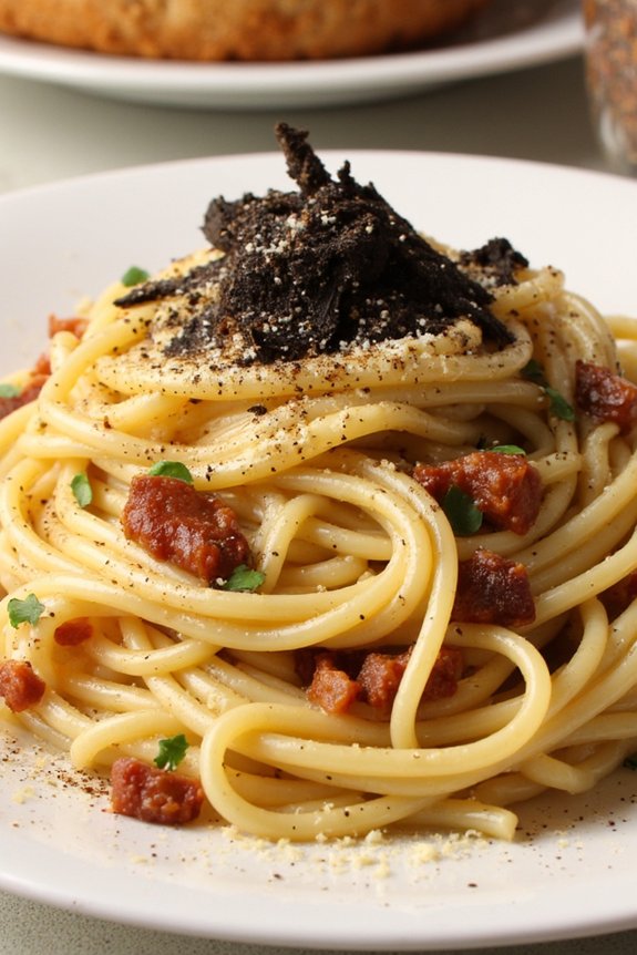 truffle infused creamy pasta dish