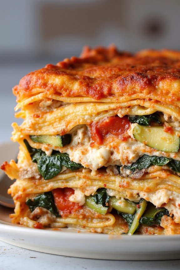 vegan lasagna with cashew ricotta