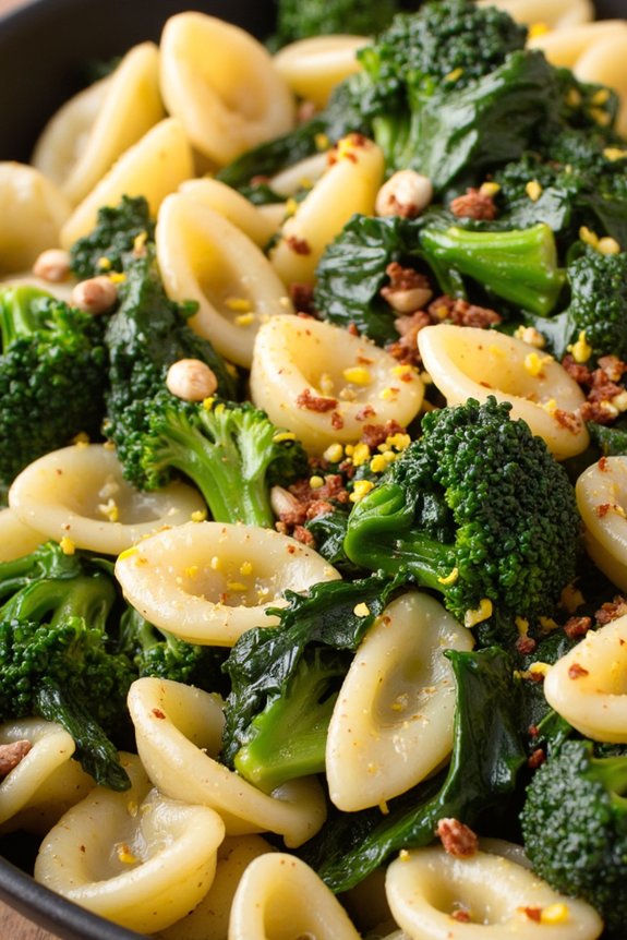 vegan pasta with broccoli rabe