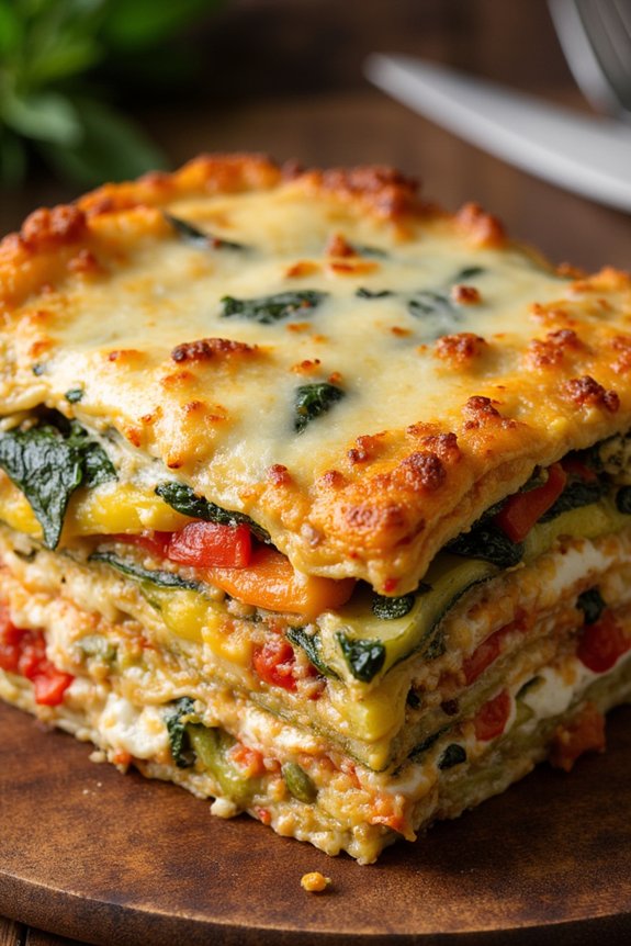 vegetable lasagna with pesto