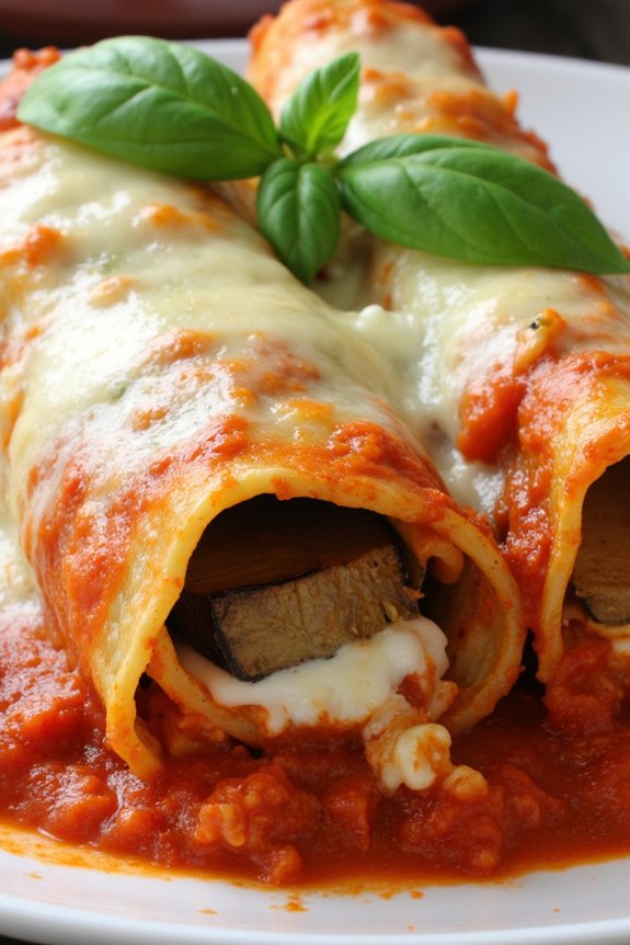 vegetarian eggplant manicotti delight