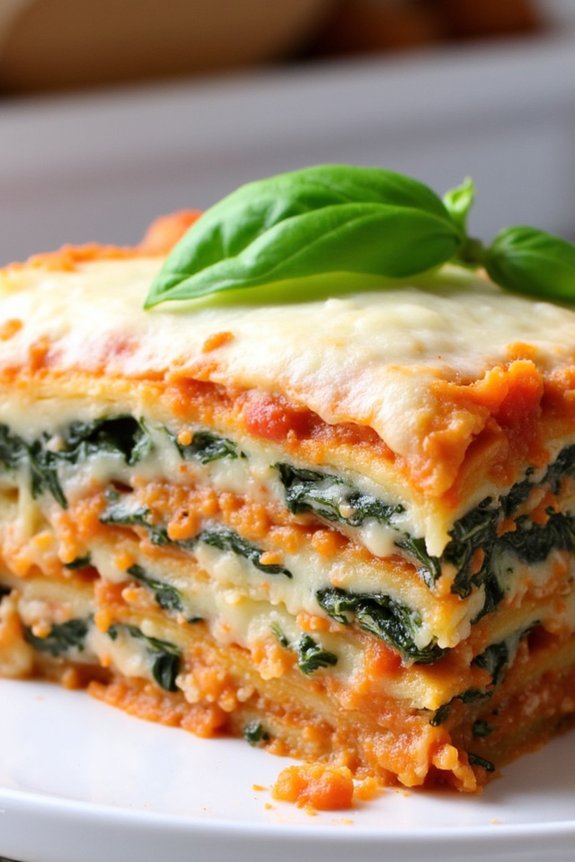 vegetarian lasagna with spinach