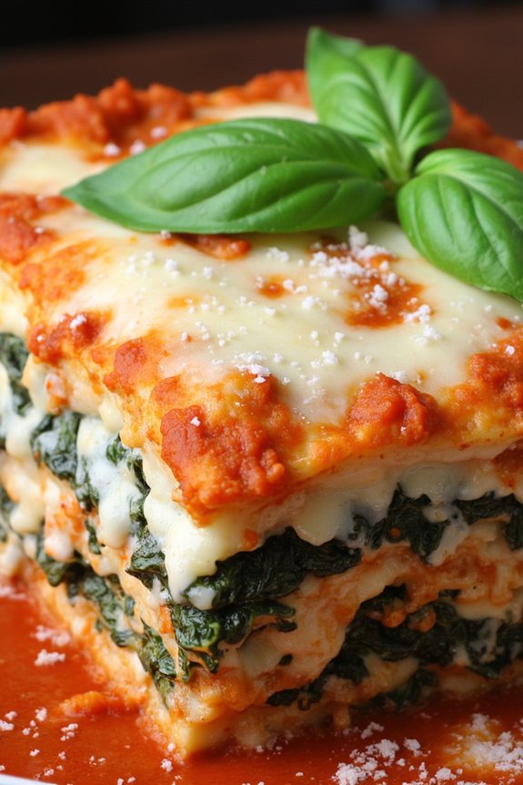 vegetarian spinach ricotta lasagna