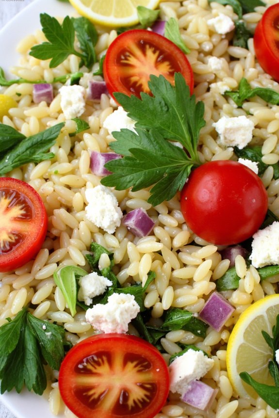 vibrant lemon herb orzo