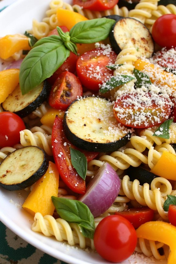 vibrant roasted vegetable pasta