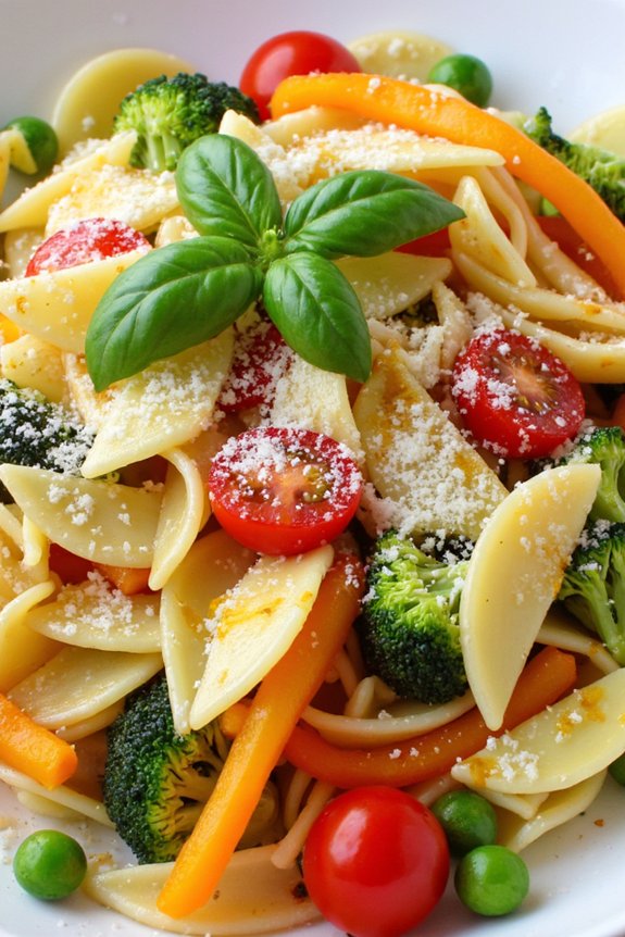 vibrant seasonal vegetable pasta