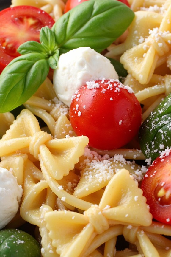 vibrant tomato basil pasta salad
