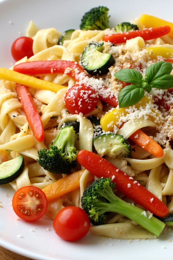 vibrant vegetable pasta dish