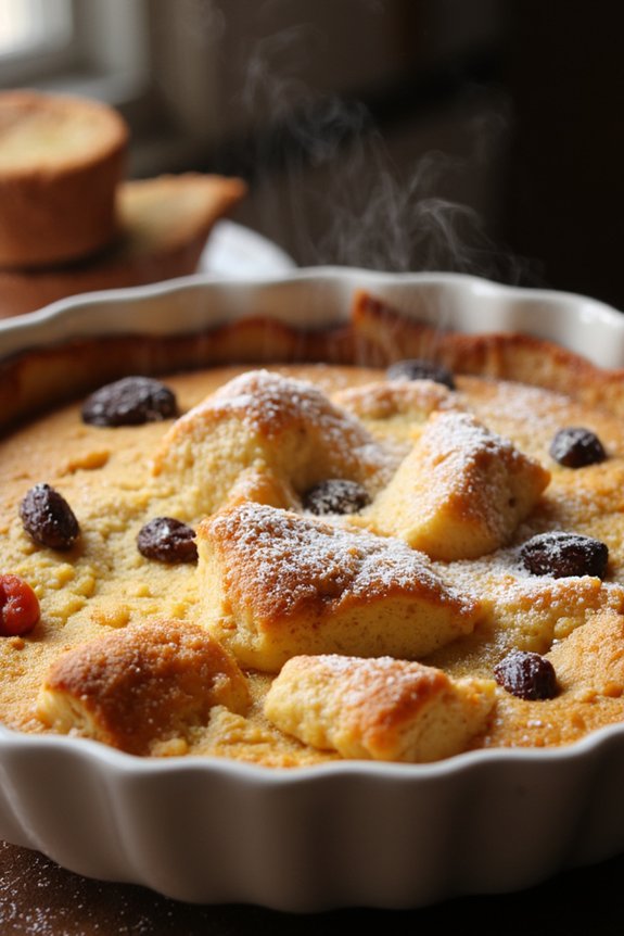 warm panettone bread pudding