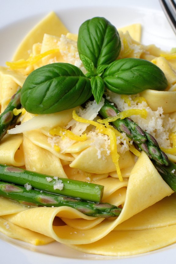 zesty asparagus lemon tagliatelle