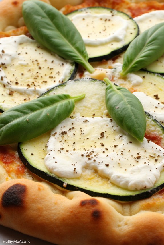 zucchini and ricotta pizza