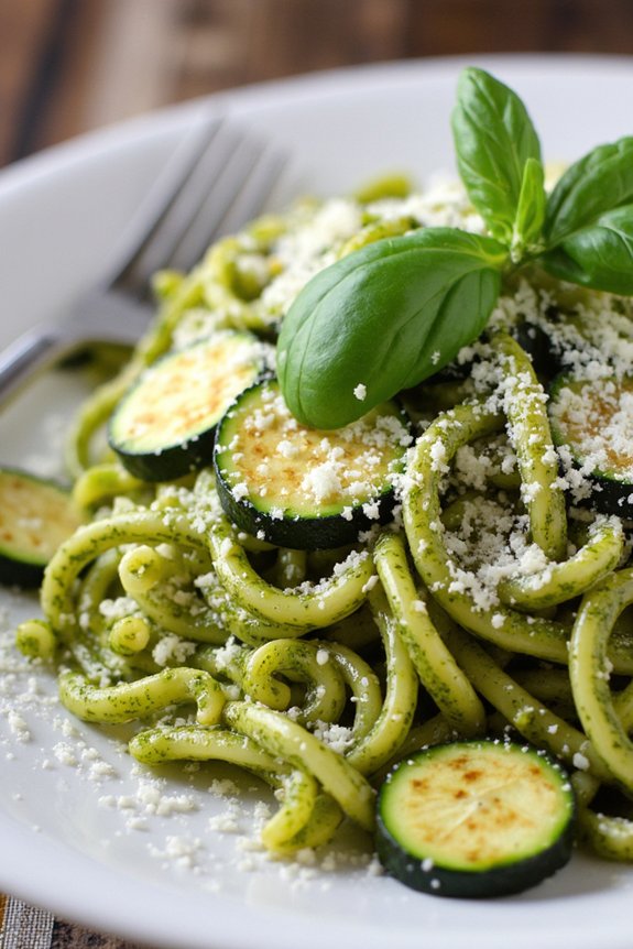 zucchini basil pesto pasta