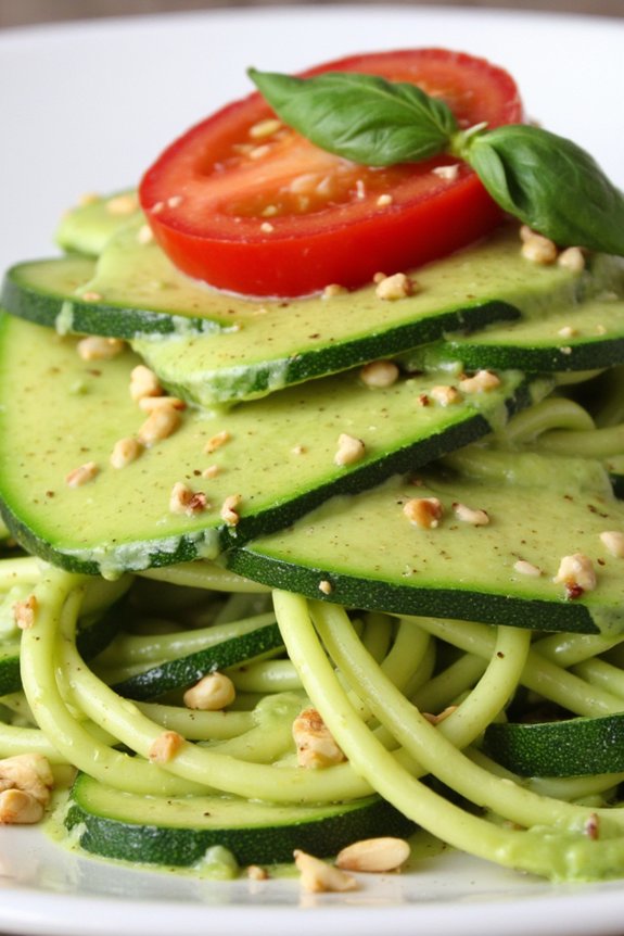 zucchini noodles with avocado sauce