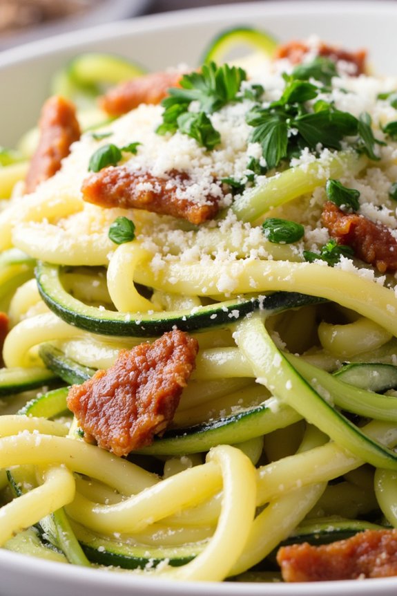 zucchini noodles with creamy sauce