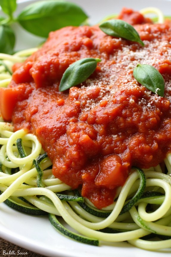 zucchini noodles with pomodoro sauce