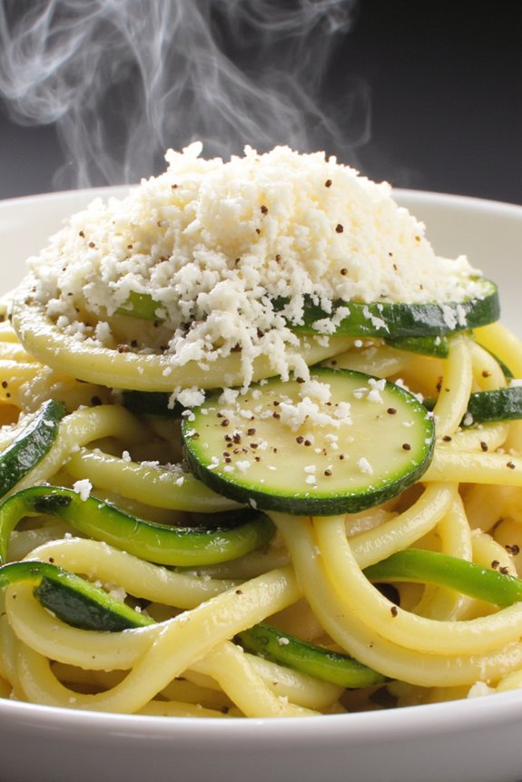 zucchini pasta with cheese
