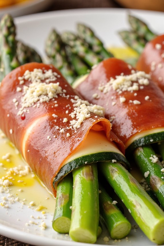 zucchini prosciutto asparagus rolls