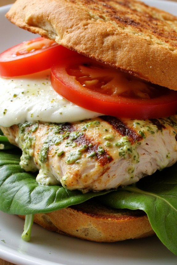 almond pesto chicken sandwiches