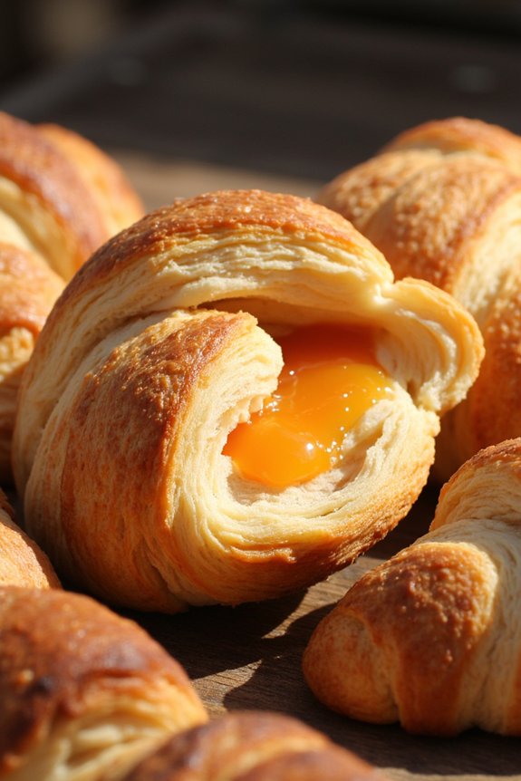 apricot filled buttery croissants