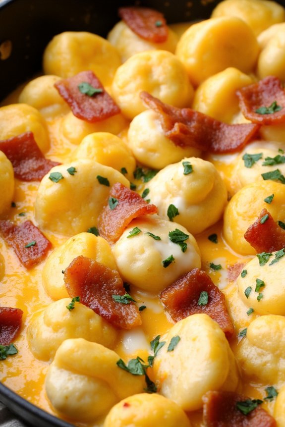 bacon and cheddar gnocchi