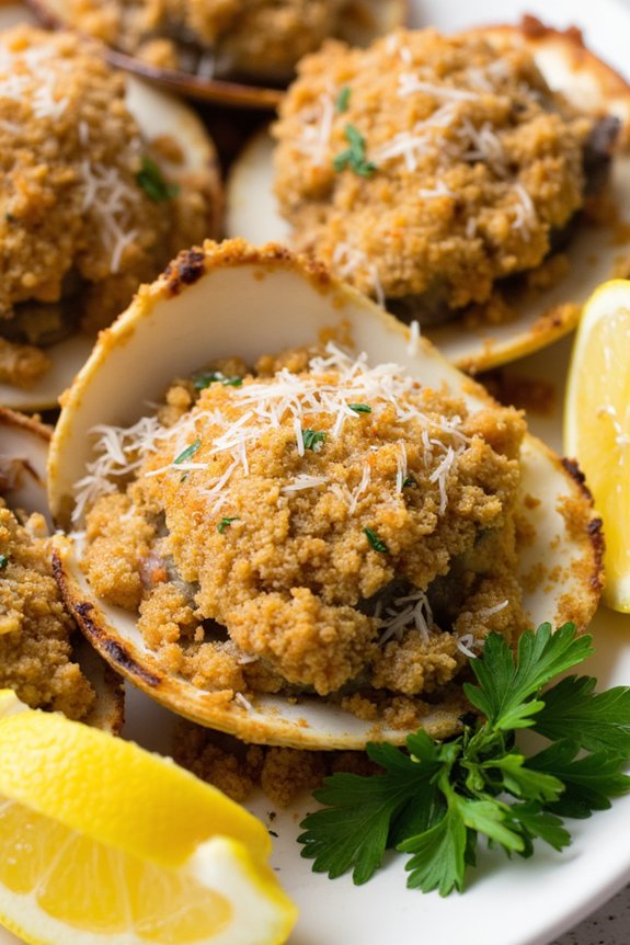 baked clams with oregano topping