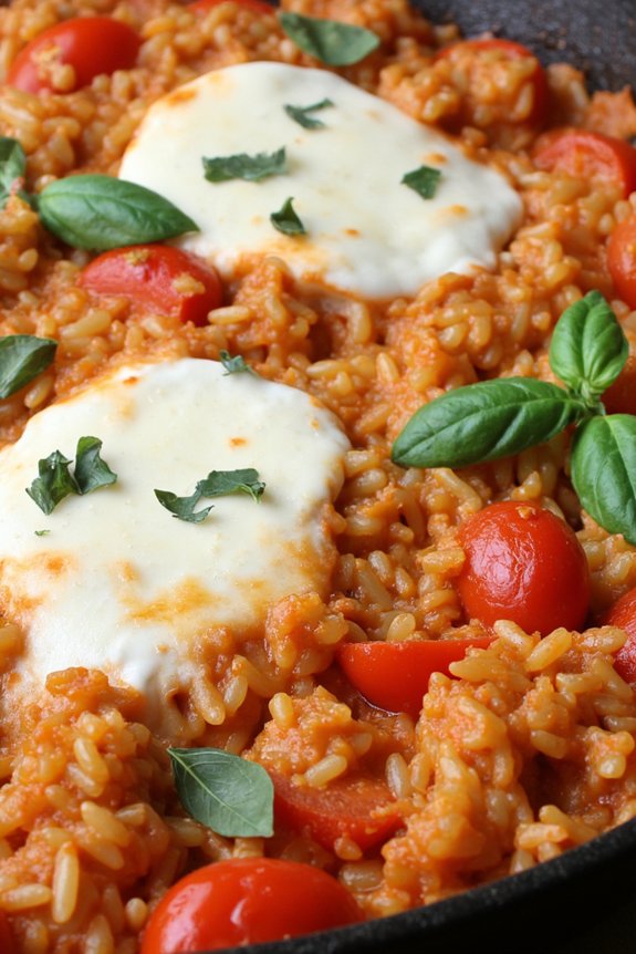 baked rice with mozzarella