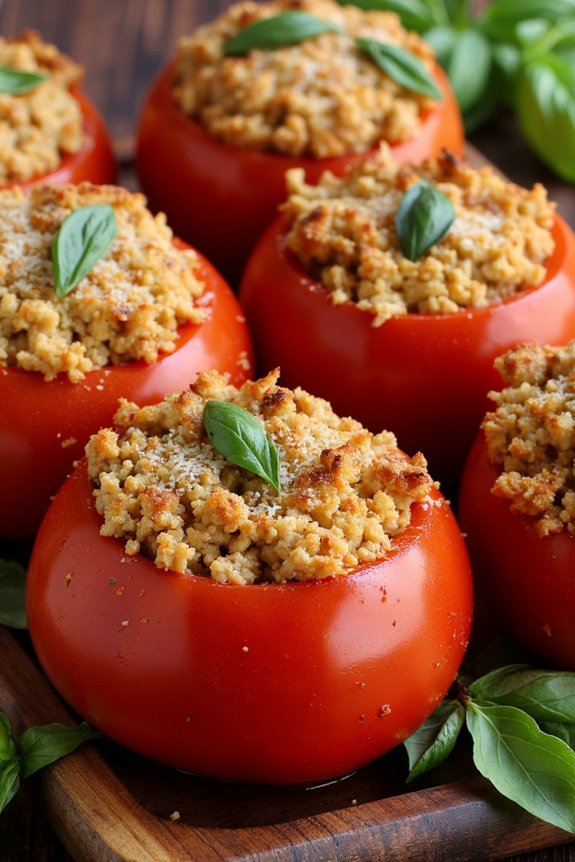 balsamic basil stuffed tomatoes