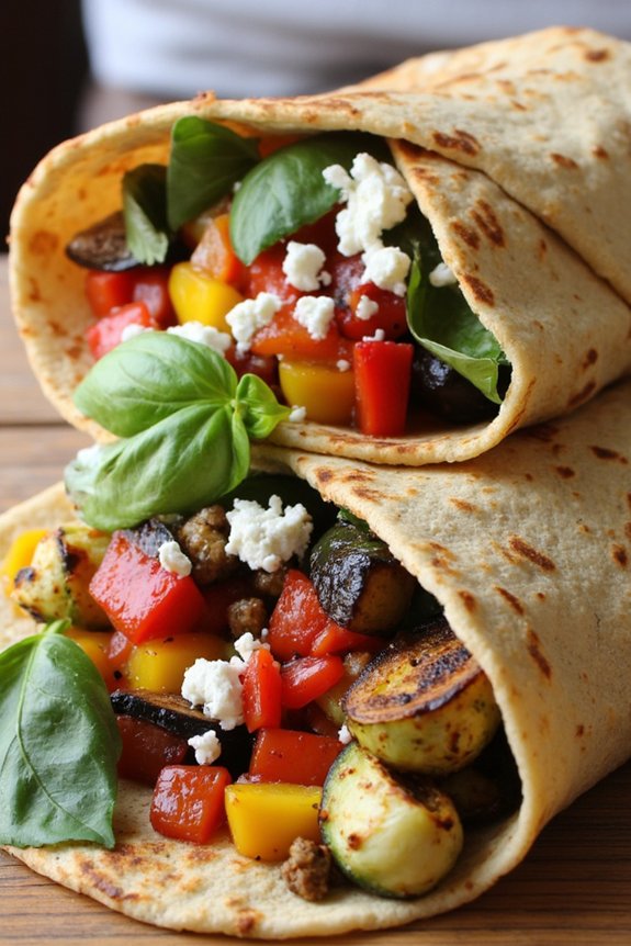 balsamic grilled vegetable wraps