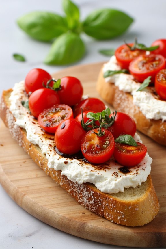 balsamic tomato ricotta bruschetta