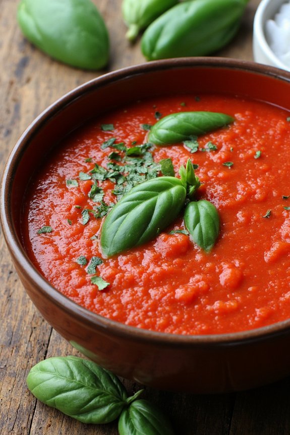 basil infused chilled vegetable soup