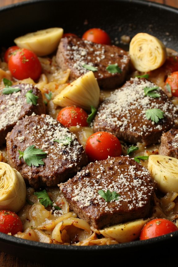 beef and artichoke skillet dinner
