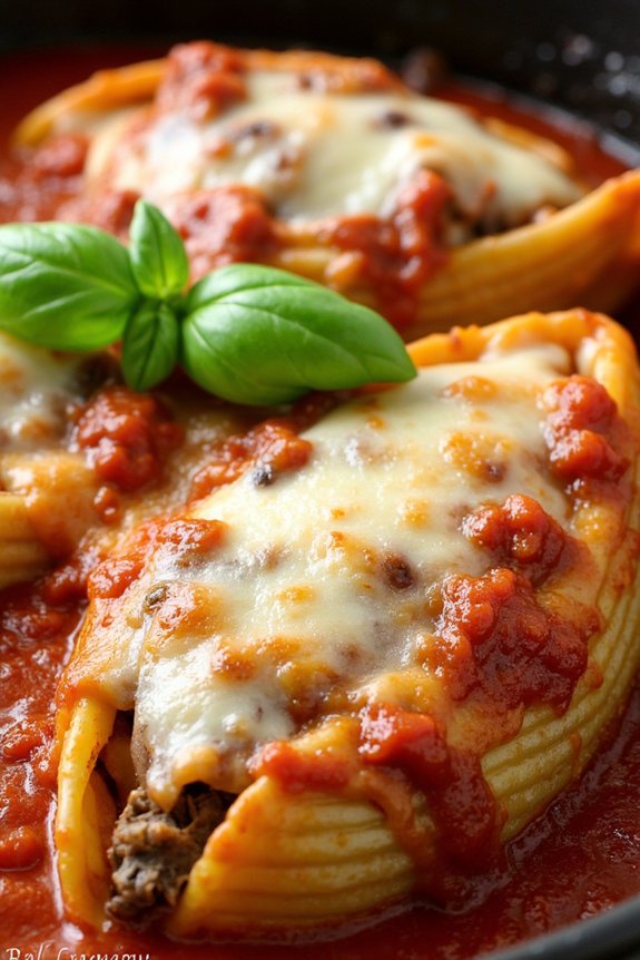 beef and ricotta shells