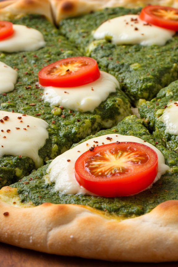 broccoli pesto pizza delight