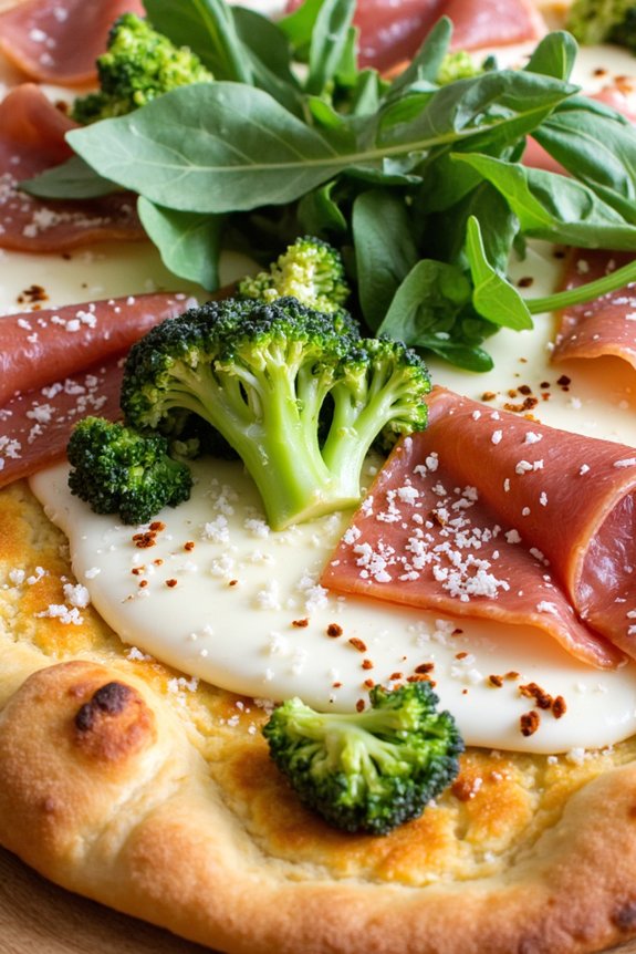 broccoli prosciutto flatbread recipe