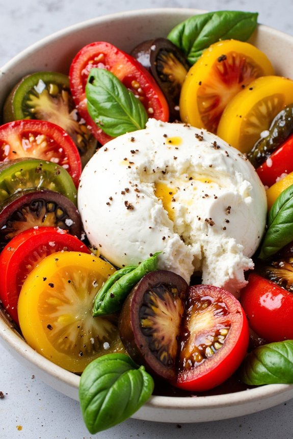 burrata and heirloom tomatoes