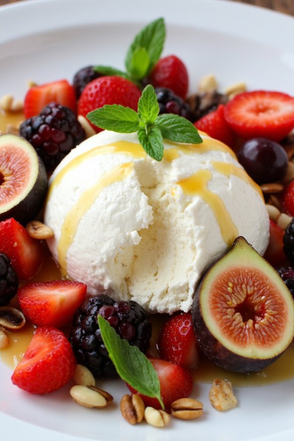 burrata dessert with honey