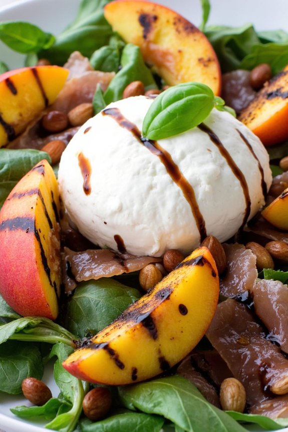 burrata peach salad delight