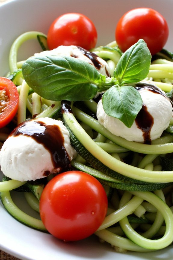 caprese zoodle salad delight