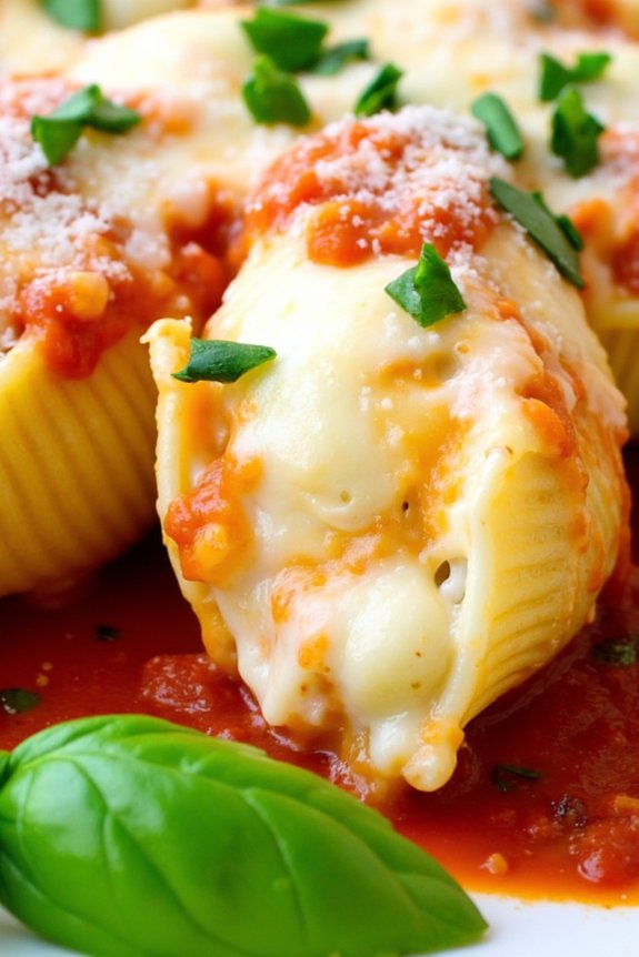 cheesy basil stuffed shells