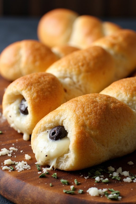 cheesy olive breadsticks recipe