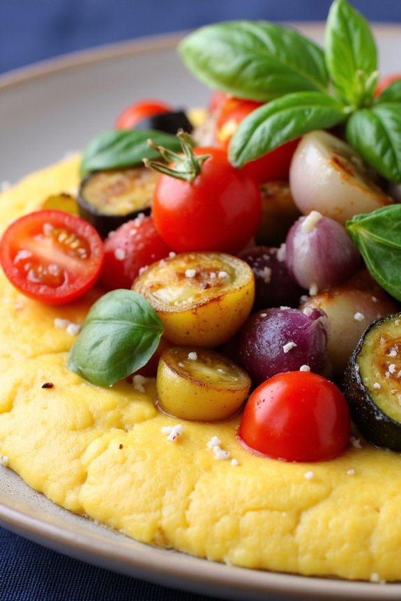 cheesy polenta with vegetables